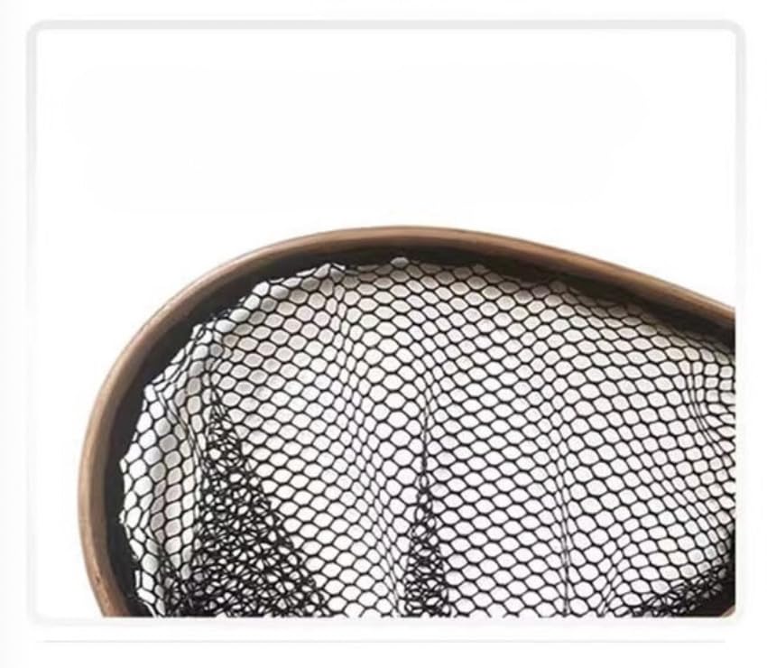 NISSHIN Landing Net S Curved Pattern Rubber Mountain Stream Embankment Sea Fishing Fishing Gear Tamo Net Wooden Frame Lightweight Fishing Net Fly