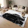 Car Racing Theme Soft Crystal Velvet Rug Custom Name & Text Print Non Slip Floor Rug for Bedroom Living Room