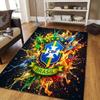 Brazil National Football Team2 Flannel Pattern Square Carpet,Area Rug,Carpet Rug for Living Room Bedroom Sofa Playroom Decor,Non-slip Floor Mat