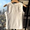Casual Summer Cotton Vest with Stand Collar for Women Tank Top