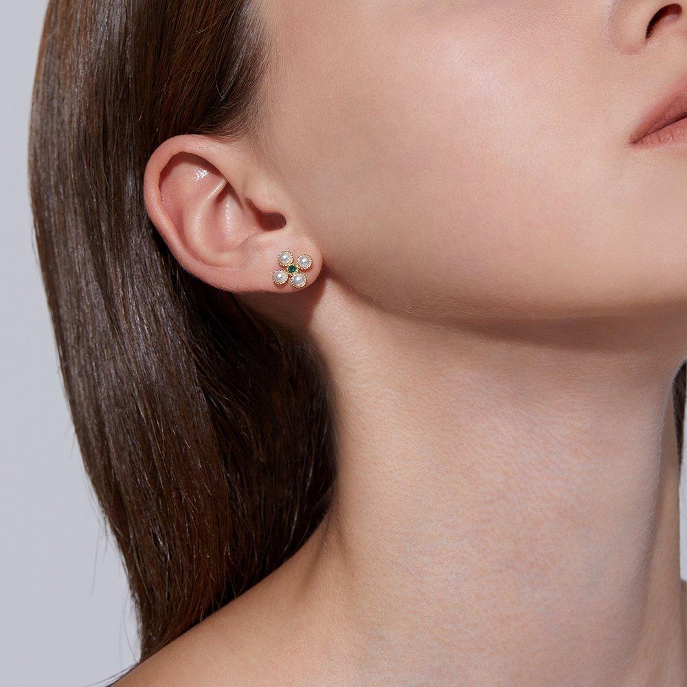 [Rosemont] Silver Pearl Earrings Ra0086