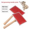 Haustierkamm, Edelstahl Feinnadelkamm, Enthaarungs-Haustierkamm, Hundekamm, Knotenöffnungsrechen, Massage-Haustierbürste