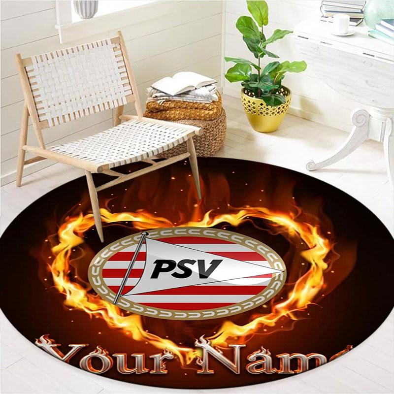 Philips Sport Vereniging Custom Name Round Area Rug,Carpet Rug for Living Room Bedroom Sofa Playroom Decor,Non-slip Floor Mat