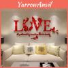 Stunning Home Decor 3d Mirror Love Wall Stickers With Abstract Flower Patterns