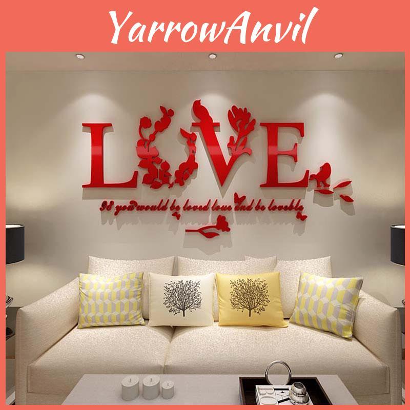 Stunning Home Decor 3d Mirror Love Wall Stickers With Abstract Flower Patterns