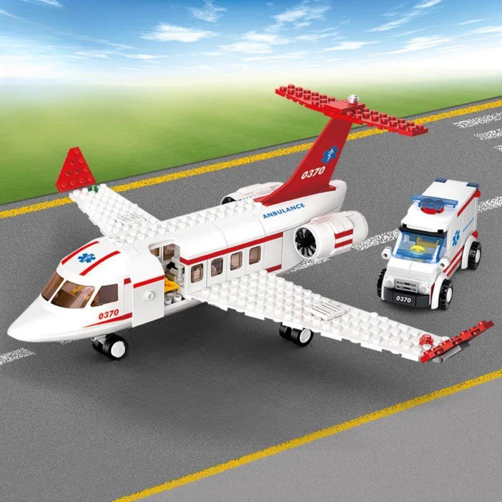 City Airport Airbus Aircraft Model Building Blocks Diy Airplane Control Tower Bricks Educational Toys For Children