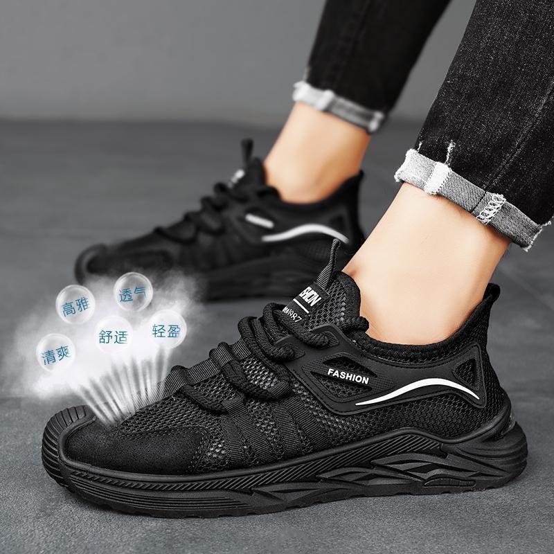 Summer Mesh Dad Shoes Light Casual Dirt-resistant Black Shoes Single Mesh Breathable Sneakers
