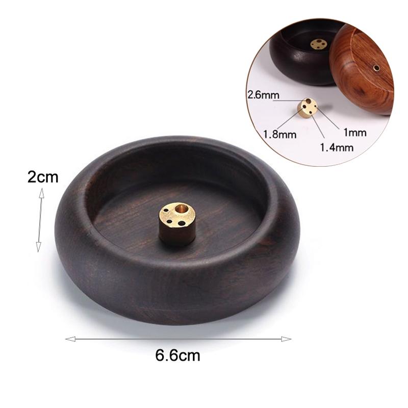 Black Walnut Solid Wood Incense Holder Stick Handmade Tea Ceremony Round Incense Burner Agarwood Tray Holder Home Decoration