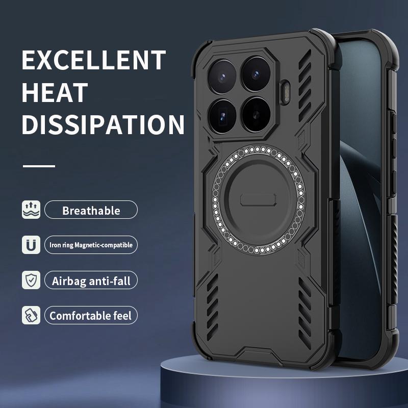 Heat Dissipation Armor Magnetic Phone Case For 17T Pro Four Corner TPU Frame Hard Plastic Shockproof Cover Coque Fundas
