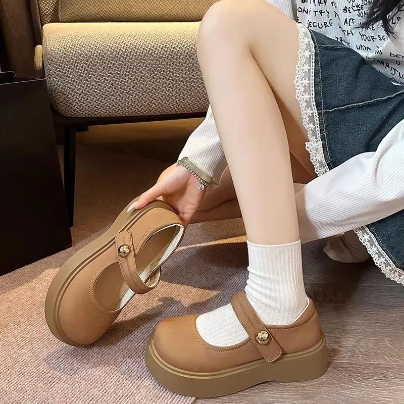 Fashion Japanese Style Lolita Platform Women's Shoes Mary Jane Ladies Pumps with Medium Heels Round Toe Gothic on Offer Genuine Mark 39