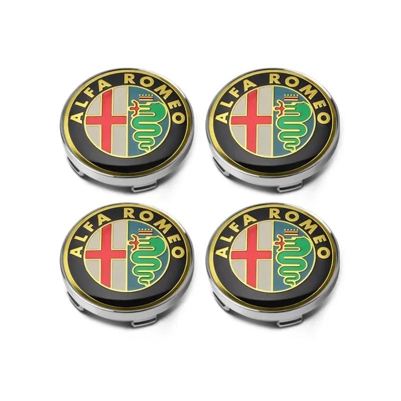 

For Alfa Romeo 2026 Hot Sticker 4PCS 60mm Automotive Hub Modification Accessories Hub Center Cover for Alfa Romeo 159 Giulietta