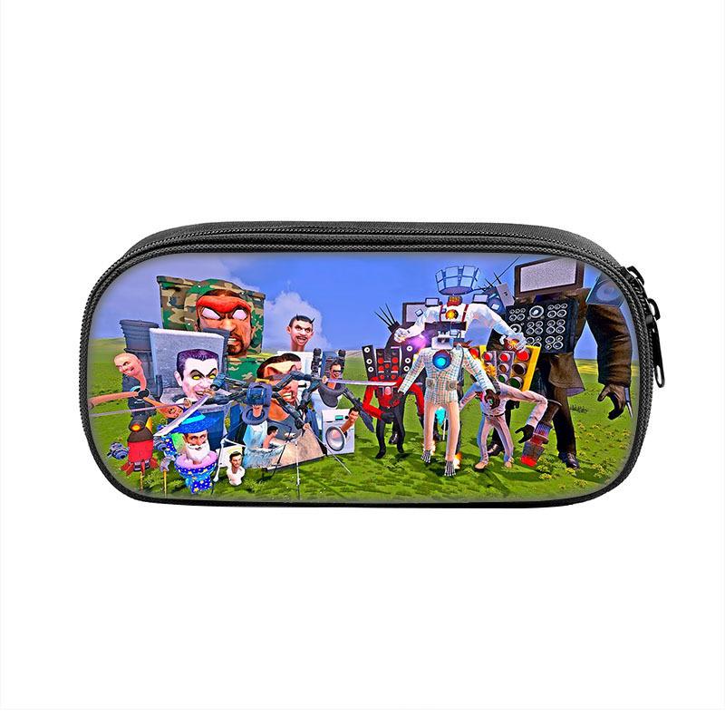 Fun Pen Box Bag Skibidi Toilet for Student Big Capacity School Supplies Zipper Cartoon Anime Pencilcases