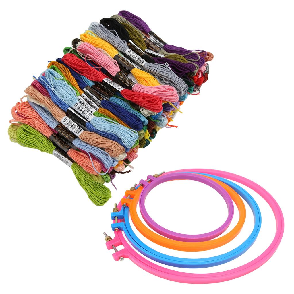 Embroidery Kit Round Plastic Silk Embroidery Circle Sheds Embroidery Thread DIY Embroidery Tools