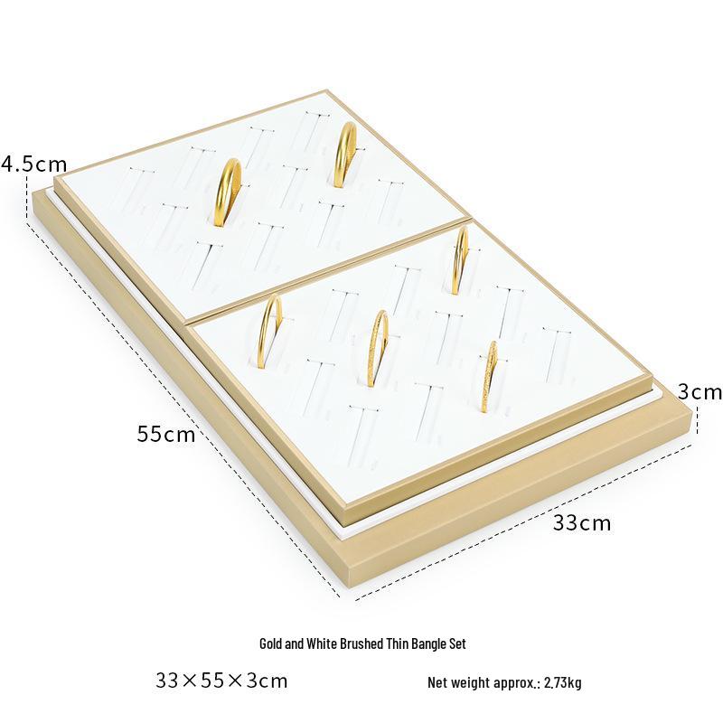 Ya Yu Jin Bai Jewelry Display Tray for Bracelets, Ear Studs, Necklaces - Silver & Gold