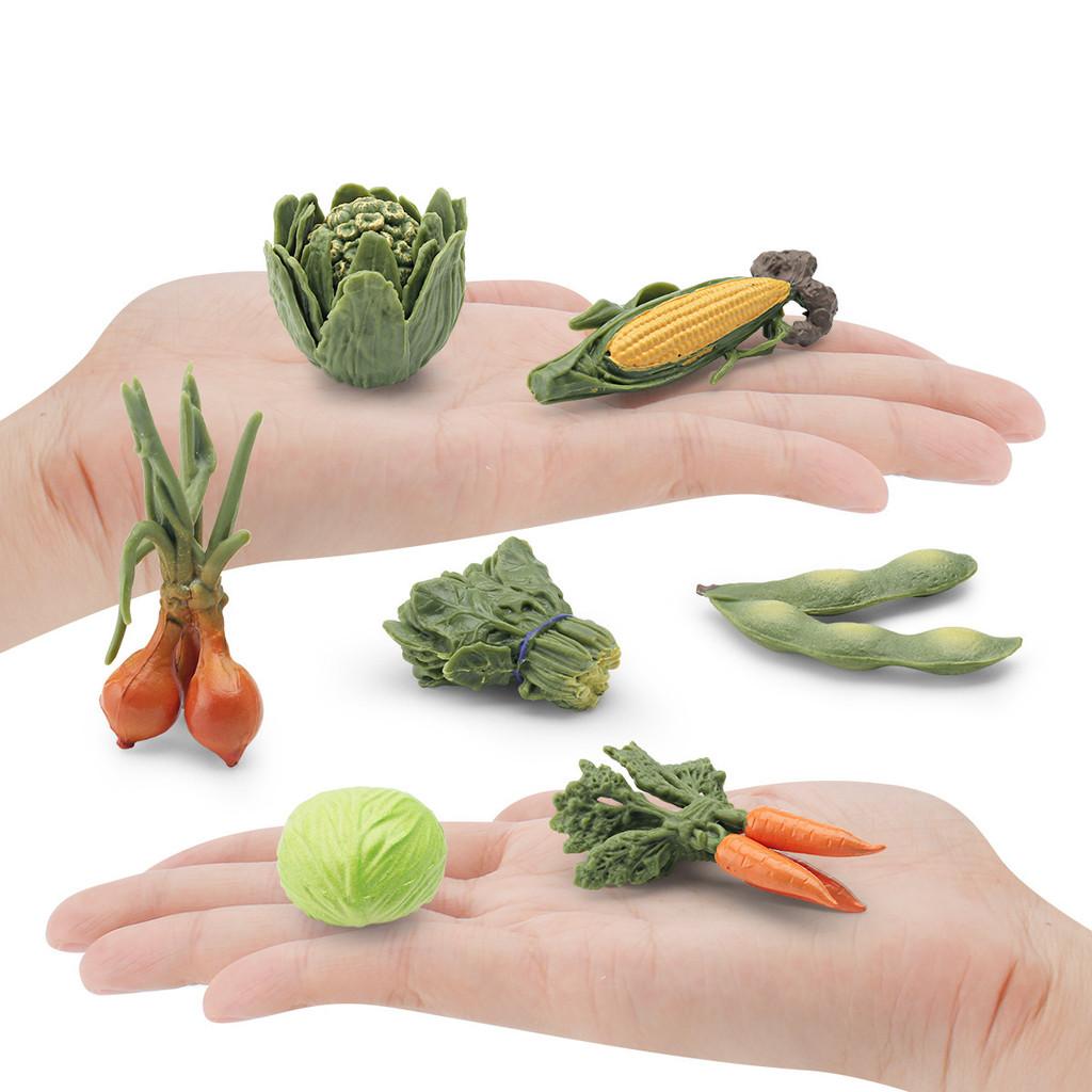 Realistic 7 Piece Vegetable Set Model Includes Spinach Carrot Corn Cabbage Onion Edamame Crafted From Durable Pvc