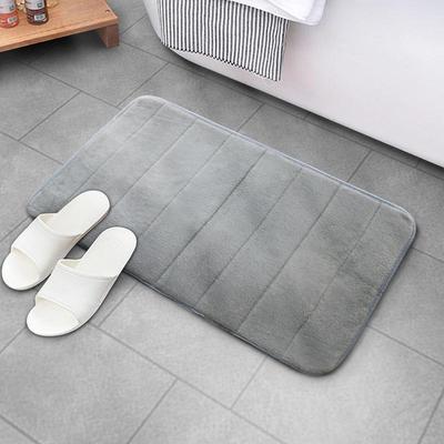 Thickened Memory Foam Coral Fleece Floor Mats - Absorbent Solid Color Door Foot Mats