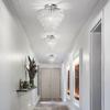 Modern Chrome LED Ceiling Light Round Crystal Design, Perfect for Bedroom, Living Room & Hallway