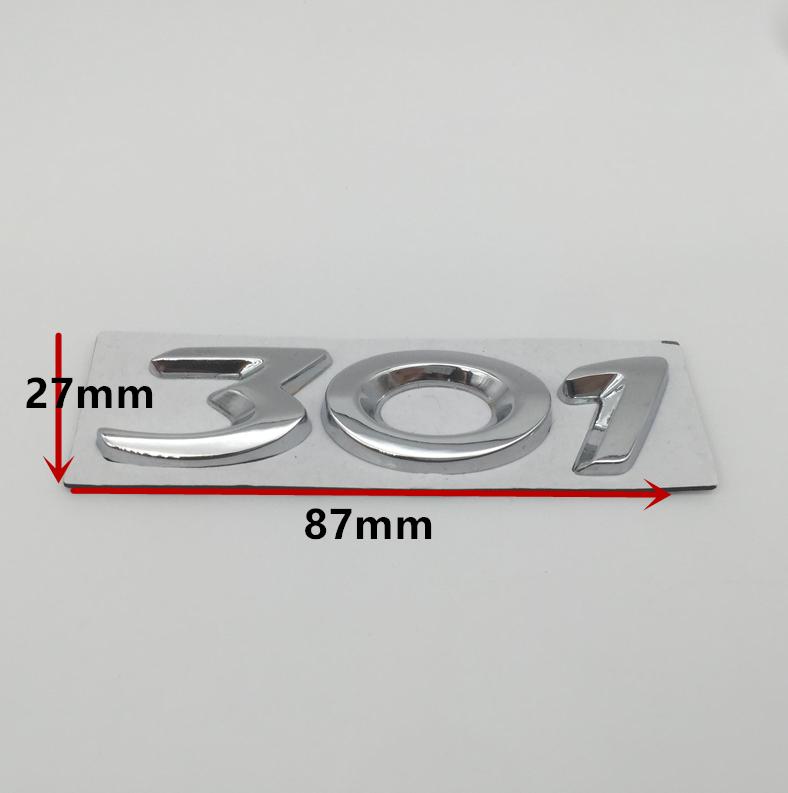1pcs 3D metal GT 206 207 301 307 308 408 508 car Letter Emblem Rear tail trunk Decals badge sticker Decal styling Accessories