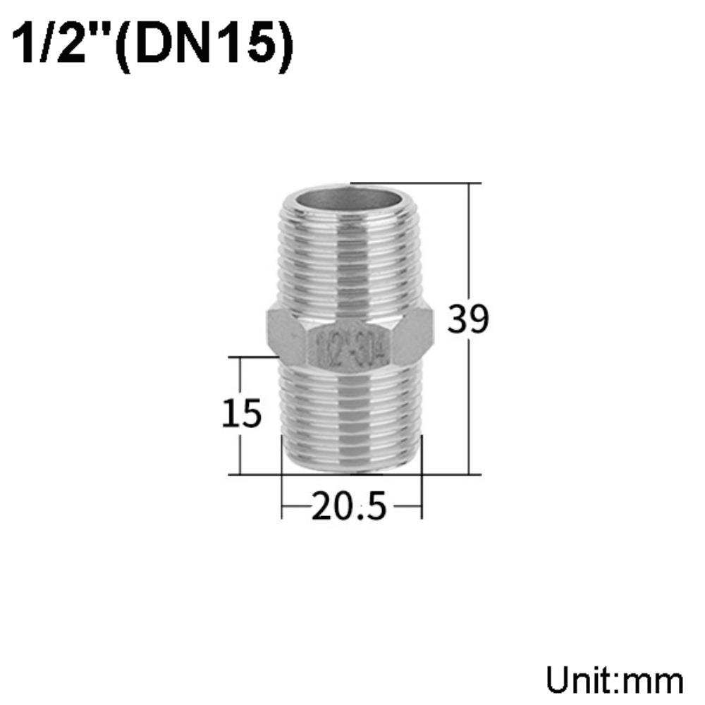 1/8 1/4 3/8 1/2 3/4 1" Pipe Fitting Connector Male Thread Stainless Pipe Fitting Pipe Coupler