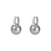 Neue Einfache Inlaid Zirkon Graue Perlenohrringe für Damen Modische Personalisierte Tägliche Accessoires Party Schmuck Geburtstagsgeschenke