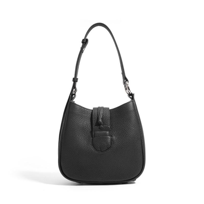 

Casual Fashionable Bucket Bag Genuine Leather Shoulder Simple Versatile Handbag High-end Trendy Women s Crossbody 22x7x20cm чорний