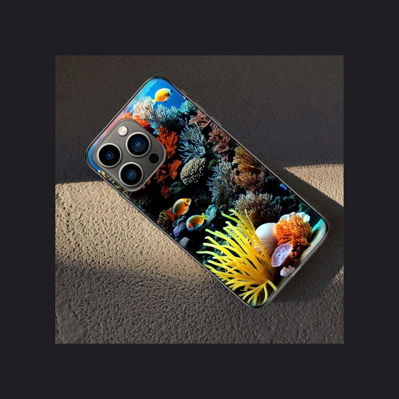 Coral Reefs and Their Small Fish Phone Case For Apple Iphone 16E 16 Pro Max 15 Plus Soft 13 12 Mini Cover 11 14 Pro Max Capa 8 7