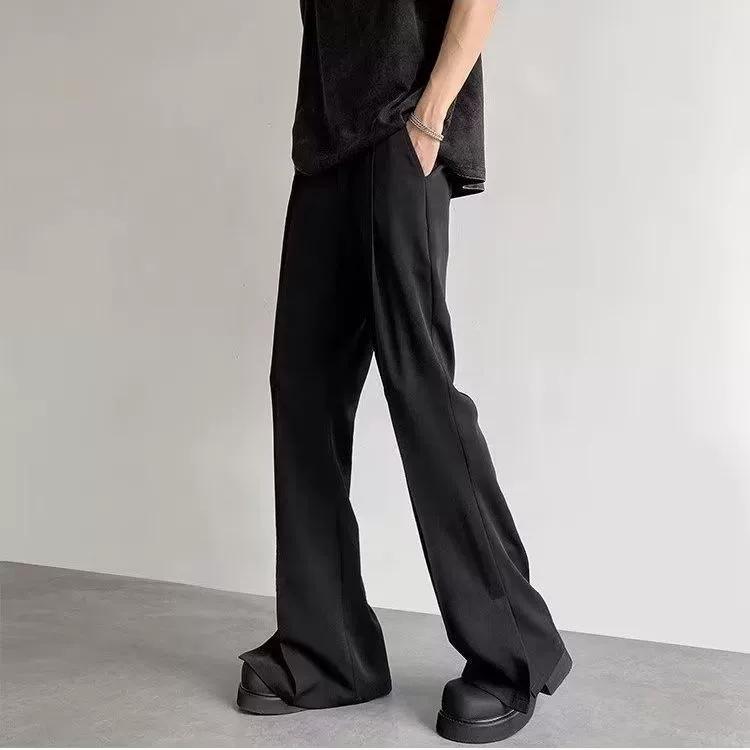 Mikro-Schlitz Hose im Western-Stil mit einem Gefühl von Fall, Freizeithose für Männer, Herbst Gerade Bein Anzughose