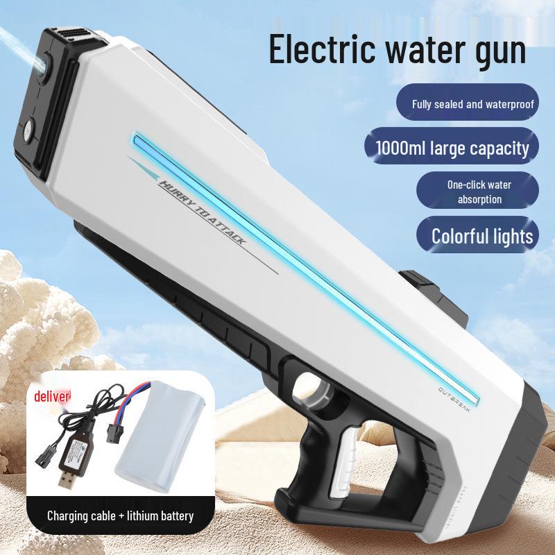 

Трансграничный автоматический электрический водяной пистолет высокого давления - Игрушка с непрерывной струей для детей и взрослых