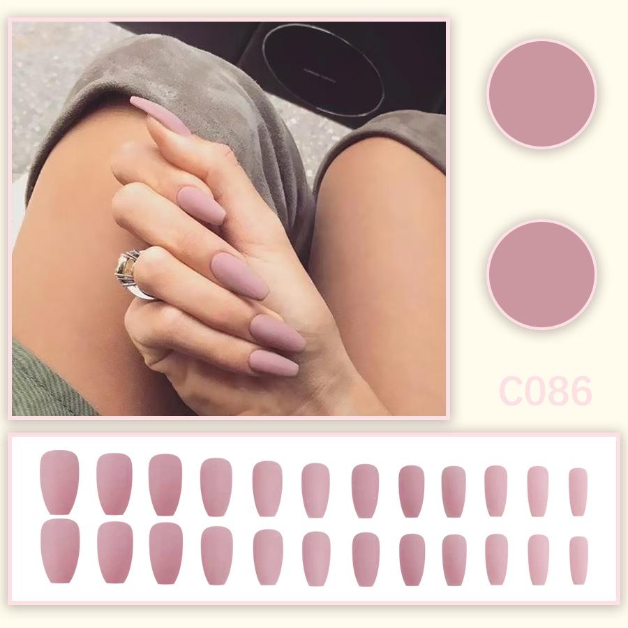 Elegant Taro Pink Matte Nail Tips – Gentle, High-Class Feel, 30-Piece Set