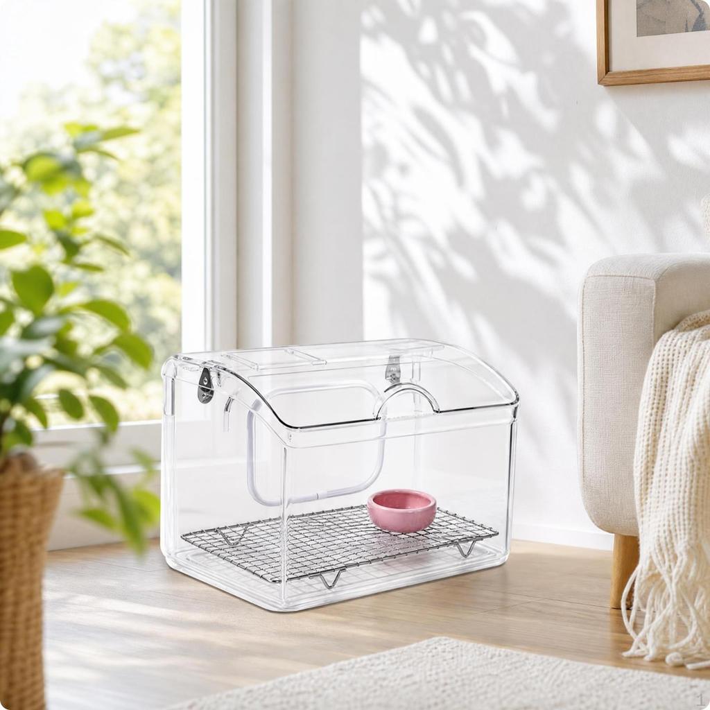 Acrylic Bird Cage Full Visibility Hanging Transparent External Parrot