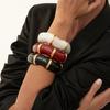 Vintage Enamel Oil Drip Bamboo Open Bracelet Bracelet Design Sense Metal Irregular Wave Bracelet