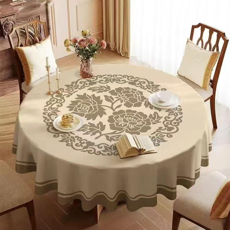 Кругла Скатертина Водонепроникна, Маслостійка Та Прасувальна Скатертина Готельна Кругла Підкладка для Столу Покривна Тканина ПВХ Кругла Скатертина Скатертина Менцю