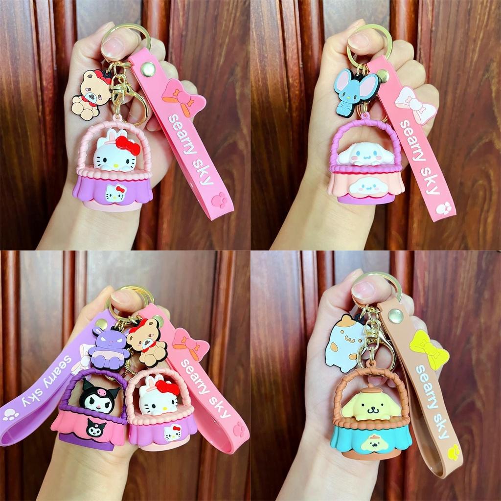 My Melody Pvc Plastic Keychains Toys Keyring Figures Pendant Xmas Gifts