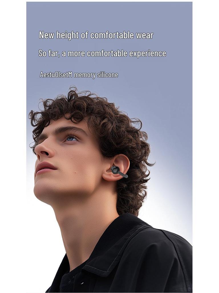 2025 Bluetooth Clip-on Headphones: Waterproof, Noise-Cancelling, Long Battery, Sports Comfort, AI Translation, Sound Leak-Free.