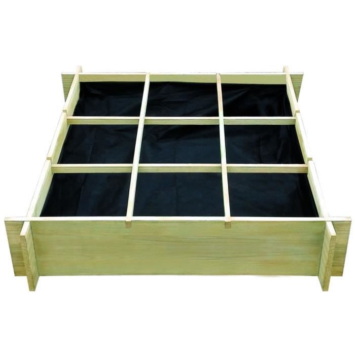 VidaXL Lit surélevé 90 x 90 x 20 cm Bois imprégné