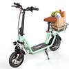 iScooter i12 12-inch electric scooter - 35km range, 500W motor, dual suspension system, foldable + seat, convenient for commuting,Green