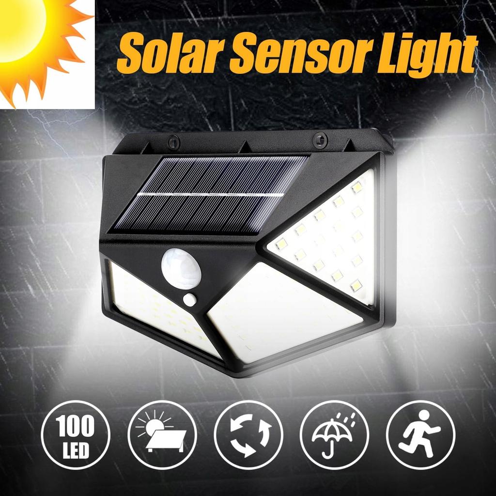 100 LED Solar Lamp with Motion and Twilight Sensor 600 Lumens 1800 mAh 3.2V Battery