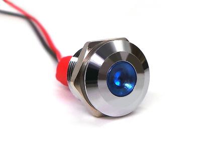 2pcs LED Dashboard Indicator Light 12V Colors 14mm Blue
