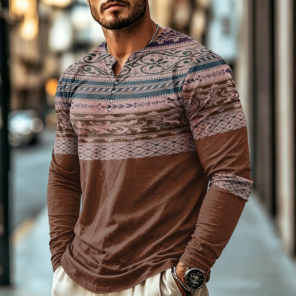 Men's Casual Bohemian Vintage Long Sleeve Shirt