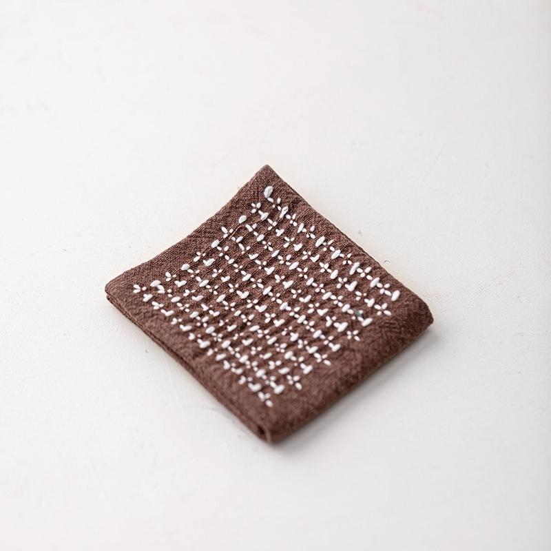Hand-woven Fabric Tea Mat Anti-scald Pot Mat Hand-sewn Ancient Cloth Tea Towels Wiping Water Special Tea Ceremony Accessories 26x8cm