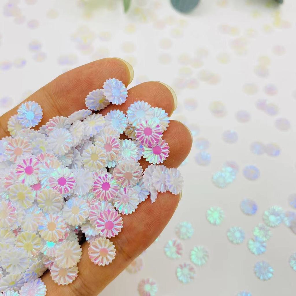 2000PCS 9mm Daisy PVC Confetti Flower Table Confetti for DIY Mold Art Bridal Baby Shower Engagement Wedding Birthday Party Decorations (White)