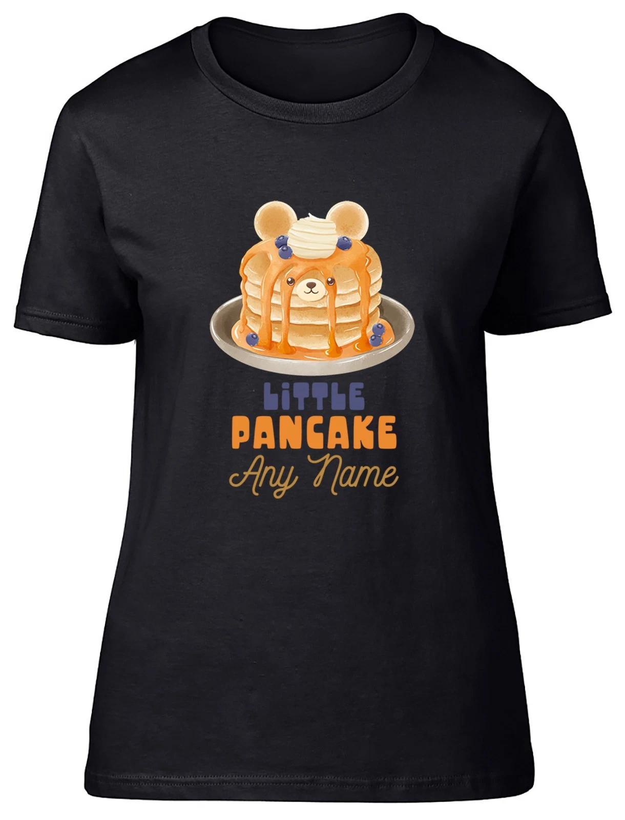 Personalised Any Name Little Pancake Womens T-Shirt Ladies Gift Tee S