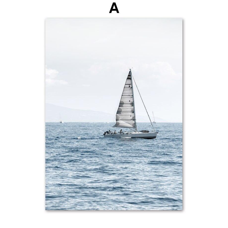 

Морские волны, птицы, парусная лодка, мост, океанское небо, настенная живопись на холсте и скандинавские постеры, принты, настенные панно для декора гостиной 21*30cm