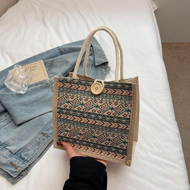 Food Bento Bag Wear-Resistant Portable Shopping Bag Printed Canvas Bag Comfortable For Shopping Commuting Gifting