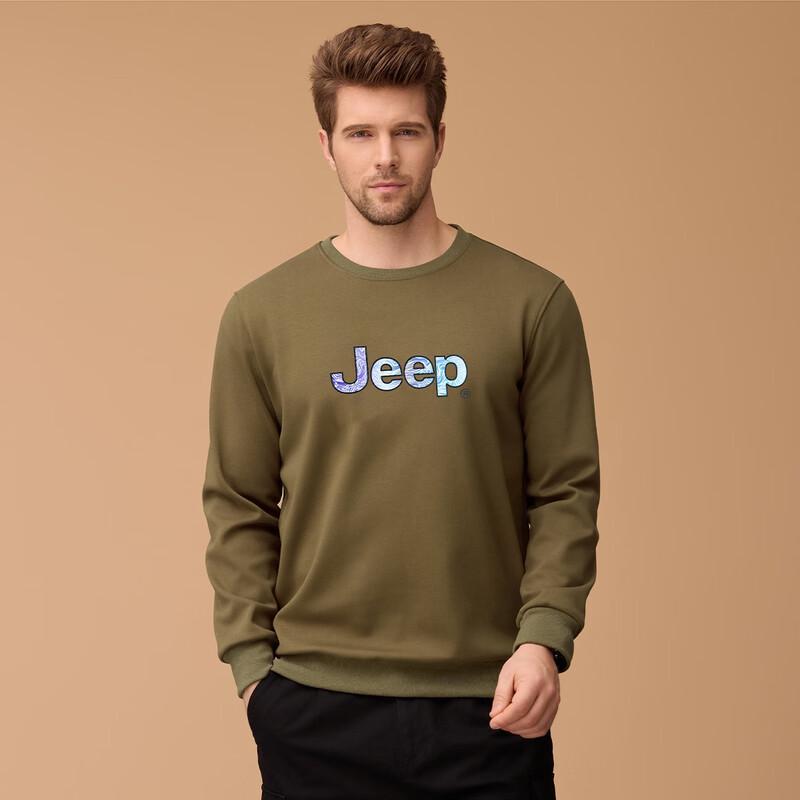 Jeep Men's Fleece-Lined Crew Neck Sweatshirt