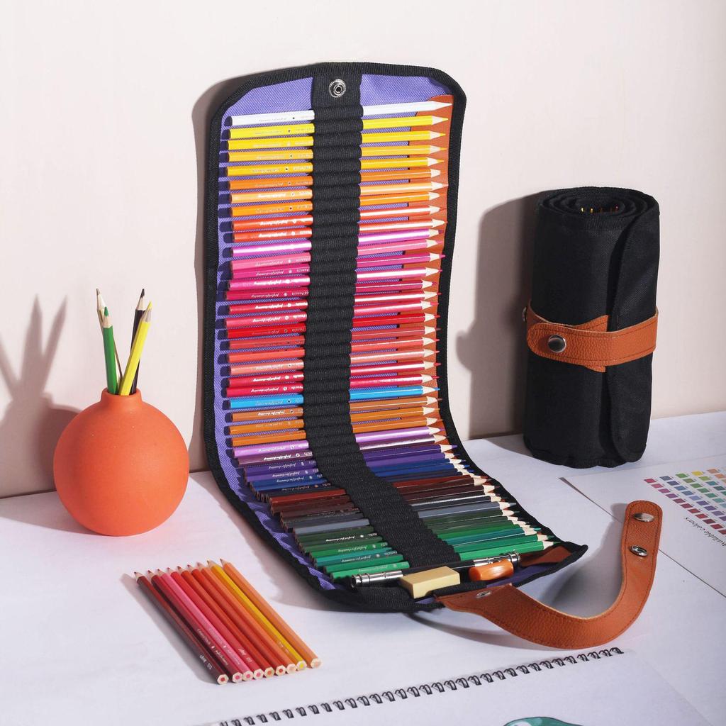 Colored Pencil Set: 50 or 72 Colors with Roller Blind Case for Graffiti & Hand-Painting