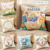 Happy Easter Rabbit Cute Cushion Cover Silky Short Plush Invisible Zipper Dustproof Sofa Pillow Case for Home Decor
