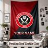 Wall Hanging Tapestry With Custom Name & Text, Sheffield United FC Decorative Tapestry For Bedroom