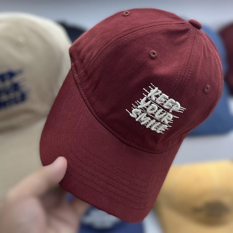 New High quality Pure Cotton Baseball Cap for Female Student Couples Bent Brim Sports Hat Korean Style Versatile Baseball Cap for Men
