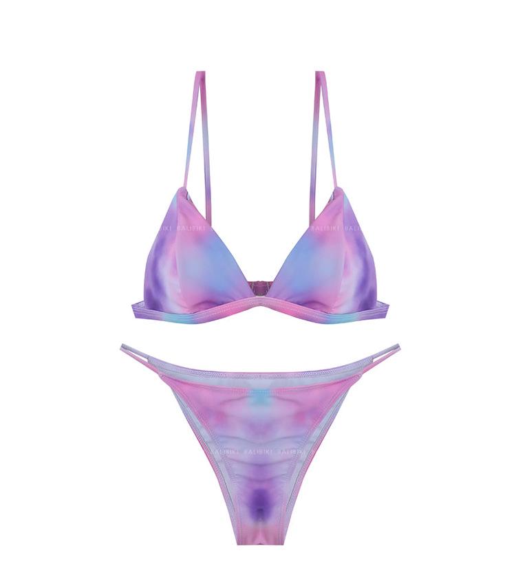 Europäisch-Amerikanisches Tie-Dye Bikini & Rock Dreiteiler Set